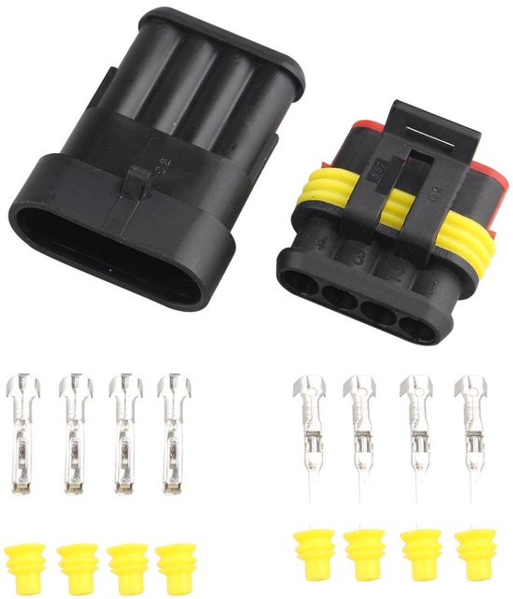 waterdichte ip67 auto elektrische terminal draad connector motorfiets scooter auto vrachtwagen marine jet ski bot 4 polige stekkerkit