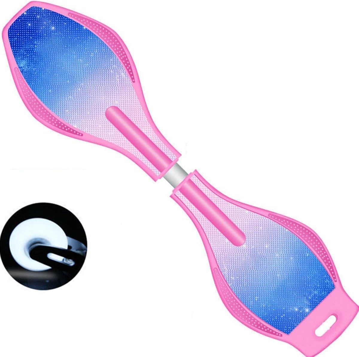 Waveboard met LED-wielen - Street surfer Casterboard - Buiten spelen - Dubbele decks - 52 mm wielmaat - Nebula Roze Waveboard kopen online
