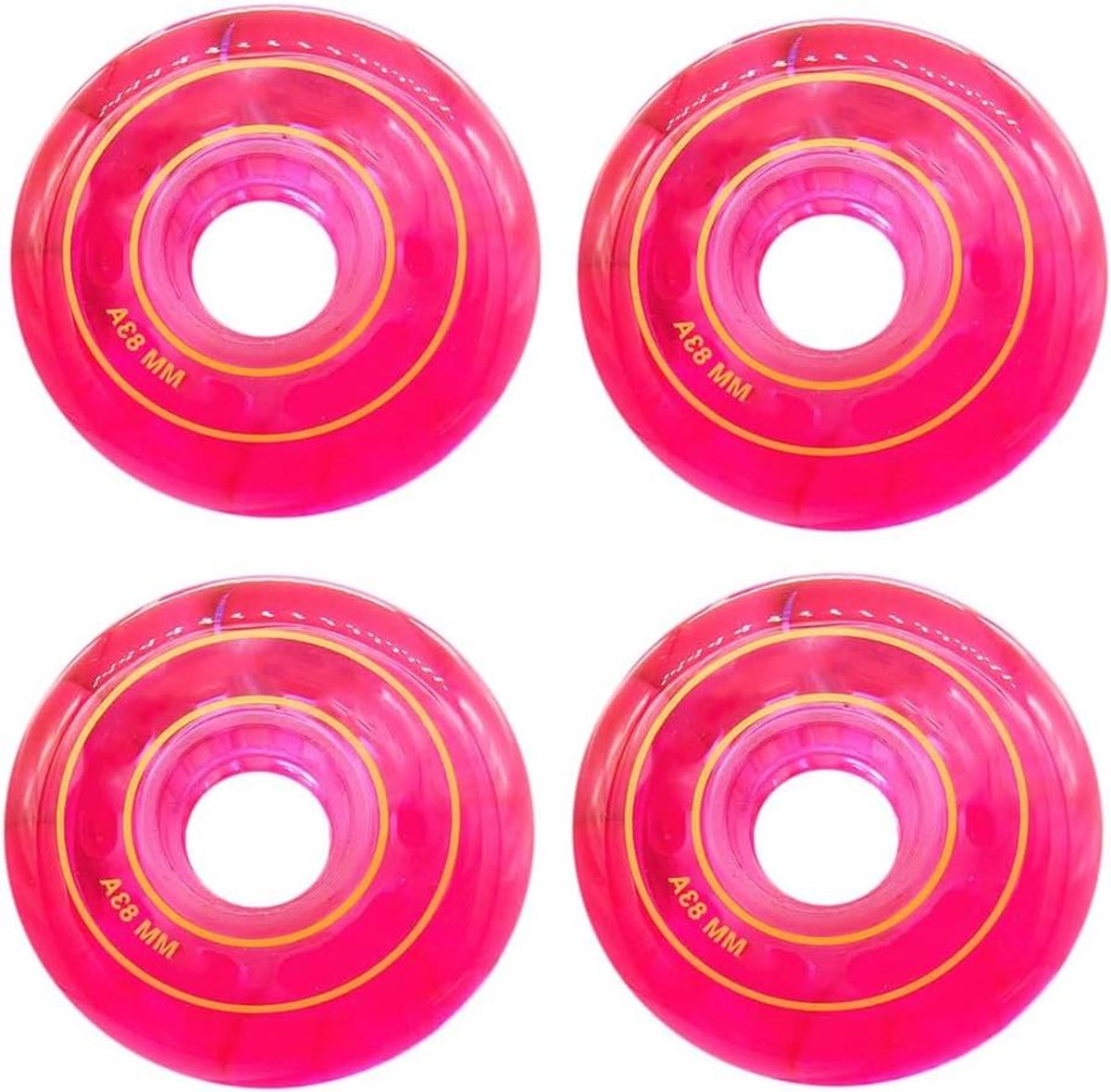 Wielen voor skates - Rolschaats wielen - Binnen en buiten - Duurzaam PU materiaal - 4 stuks 76 mm - Roze Rolschaatsen kopen online