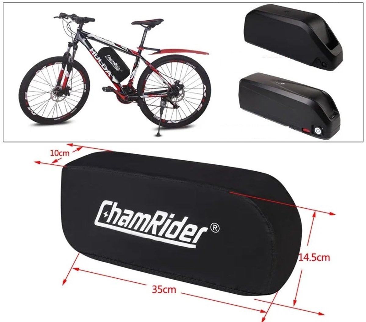 WiseGoods Premium Beschermhoes Voor Bagagedrager Accu - Geschikt Voor Elektrische Fiets - E-Bike Accessoires - Regenhoes - Zwart Fiets kopen online