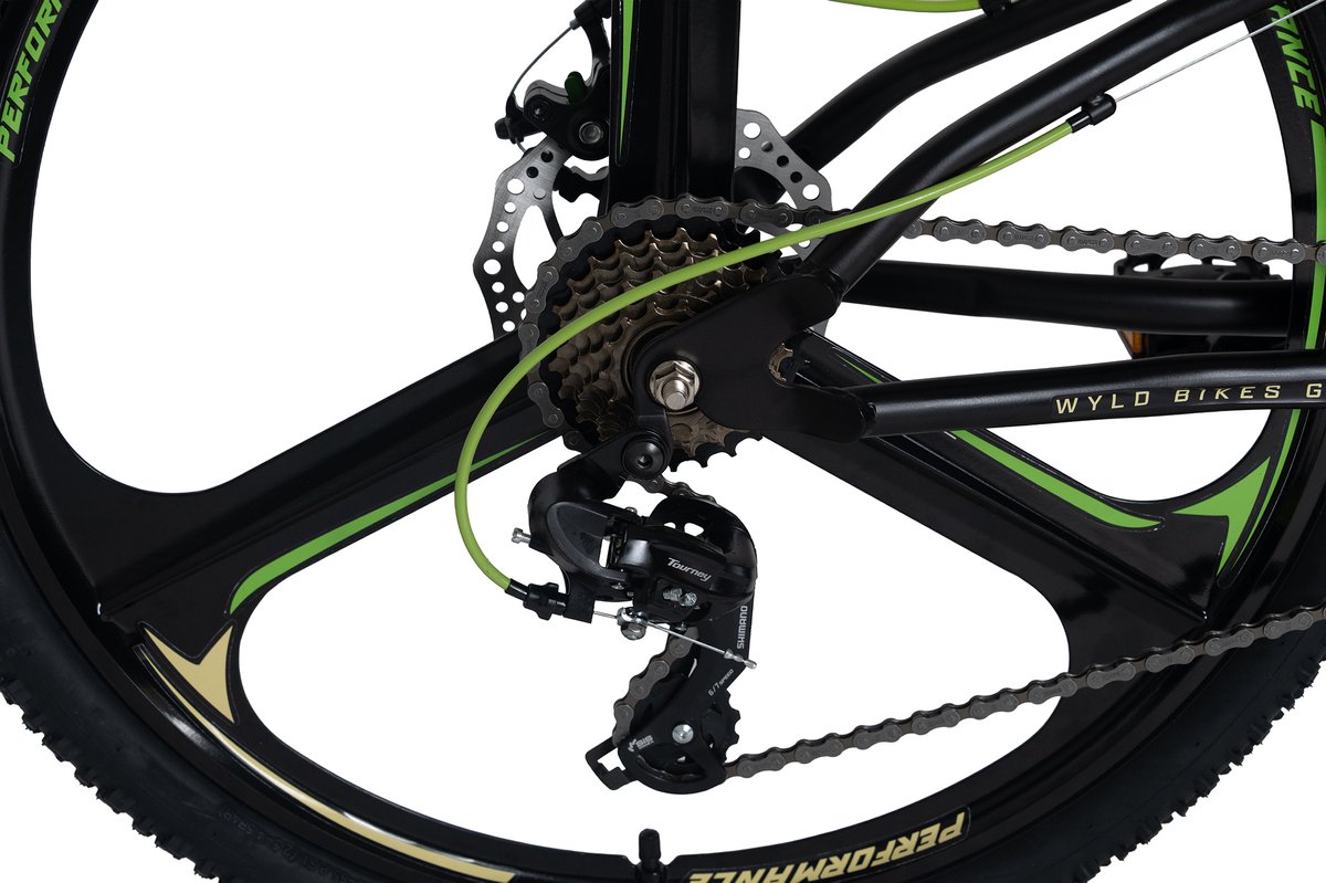 WYLD Mountainbike Fully 26'' Bliss schwarz-grün 21 Gänge RH 47 cm Magnesium-Laufräder Fiets kopen online