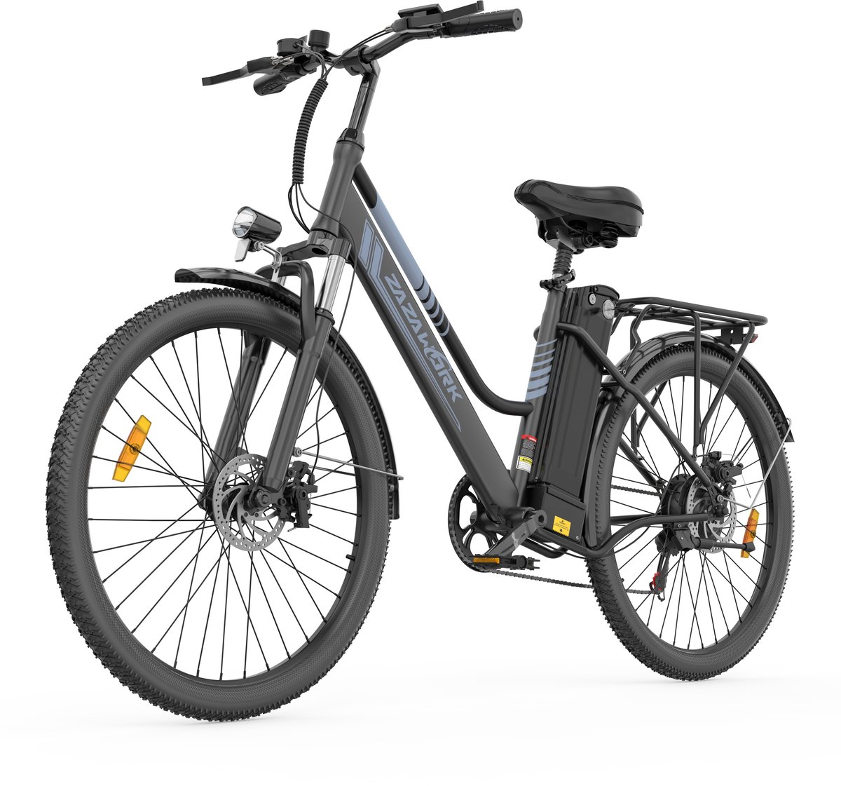 ZAZAWORK C26 PRO Elektrische fiets - 26 inches - Max 25km/u - 250W motor -Tot 100-120 km - Met Fiets Geschenkset -Zwart Fiets (elektrisch) kopen online