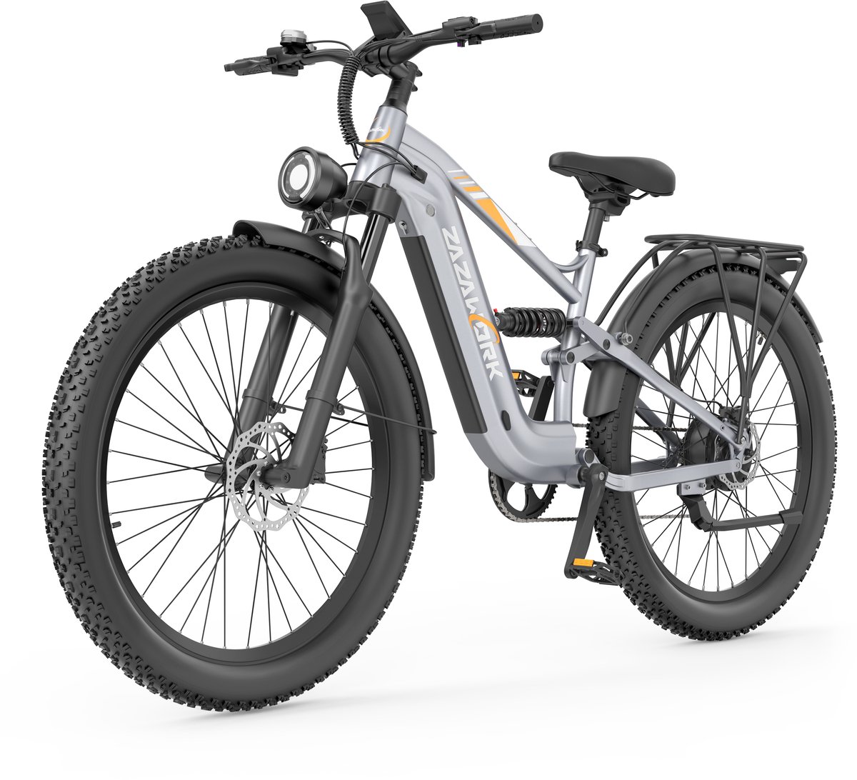 ZAZAWORK CF500 Elektrische Fiets – 250W Motor – 48V 20Ah Batterij – 27,5×3 Inch Banden – Max. Snelheid 25 km/h – Stad & Licht Offroad – Zilver Fiets (elektrisch) kopen online