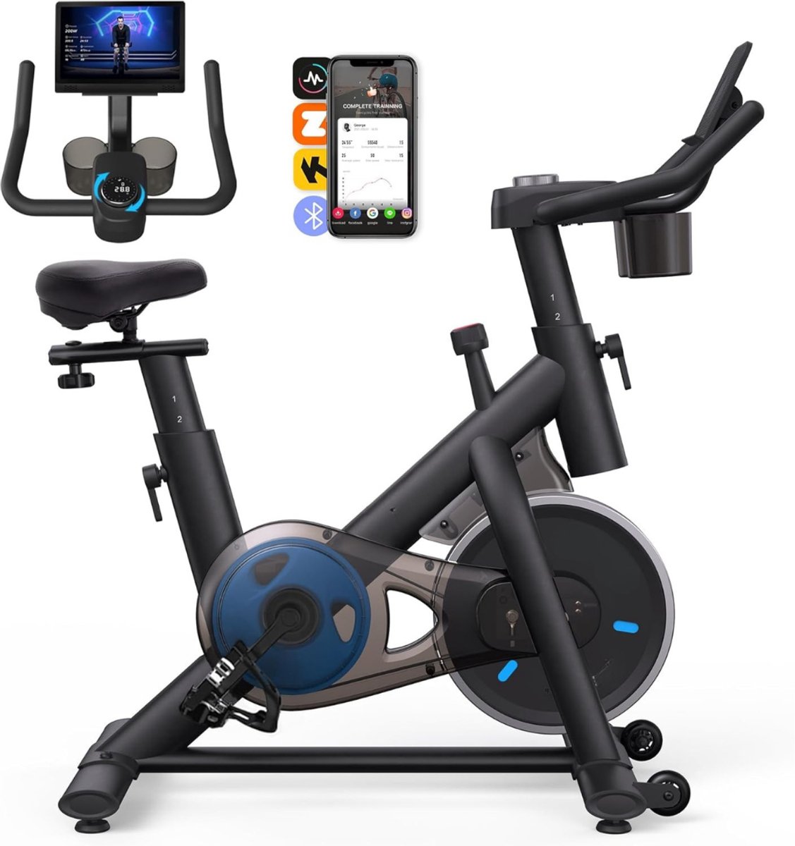 Zyrex®Hometrainer Fiets - Hometrainers Fitness - Hometrainer - Zilver- 87cm x 44cm x 118cm ; 19.3 kg Fiets kopen online