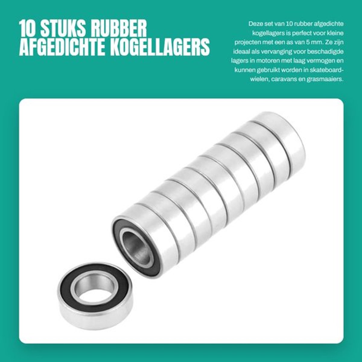 10 Stuks Rubber Afgedichte Kogellagers 8x16x5mm voor Kleine Projecten Skateonderdeel kopen online