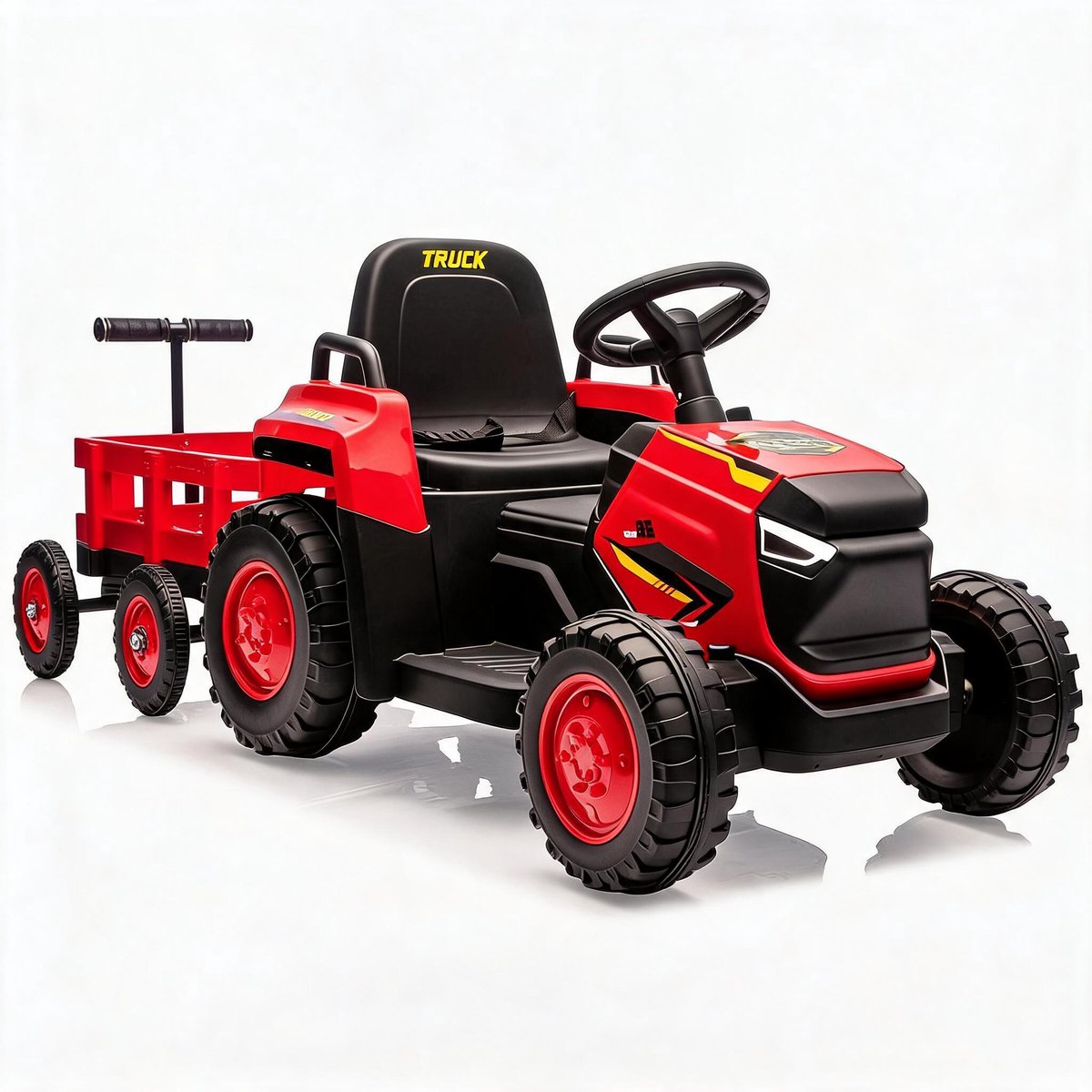 12v elektrische kinderauto tractor met afstandsbediening veilige ride on met ouderlijke controle led lampen muziek speelgoed voor 3 6 jaar rood