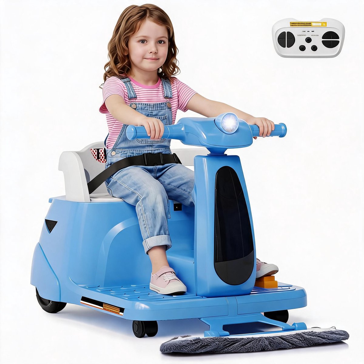 12v elektrische kinderauto voor buiten blauwe ride on auto met afstandsbediening ideaal voor avonturen in de tuin tweezitter open laadbak vooruit achteruit veiligheidsgordel wh502