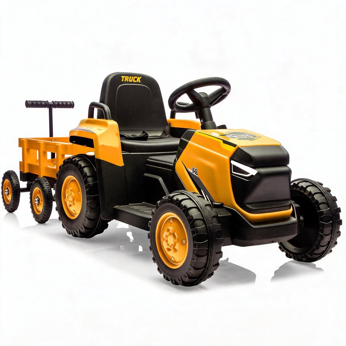 12v elektrische tractor voor kinderen opzit speelgoedauto met afstandsbediening pedaal 2 rijmodi geluid verlichting voor jongens en meisjes 3 6 jaar gele trekkertractor