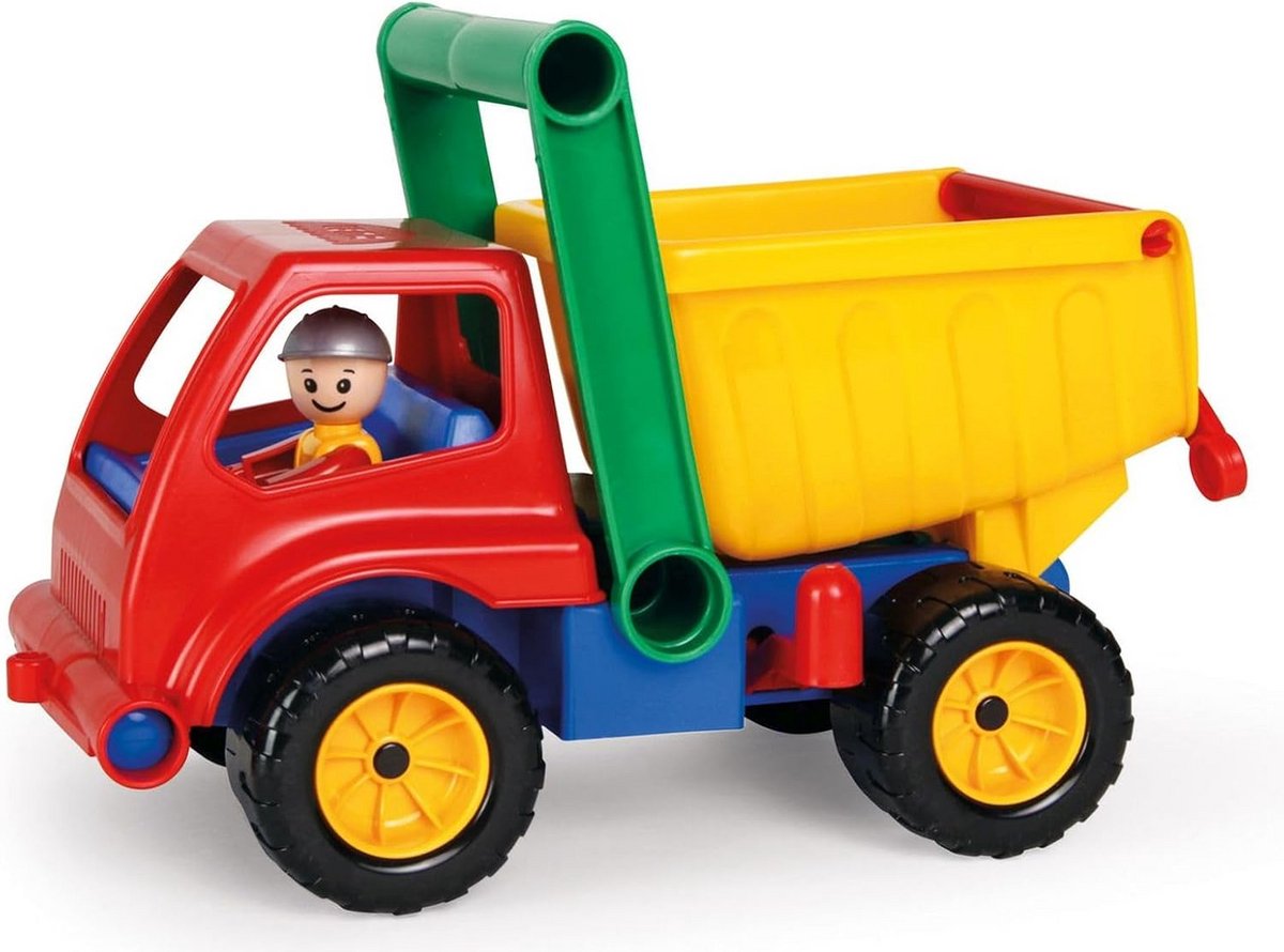 actieve kiepwagen bouwvoertuig speelgoed buiten spelen met beweegbaar figuur 27 cm meerkleurig