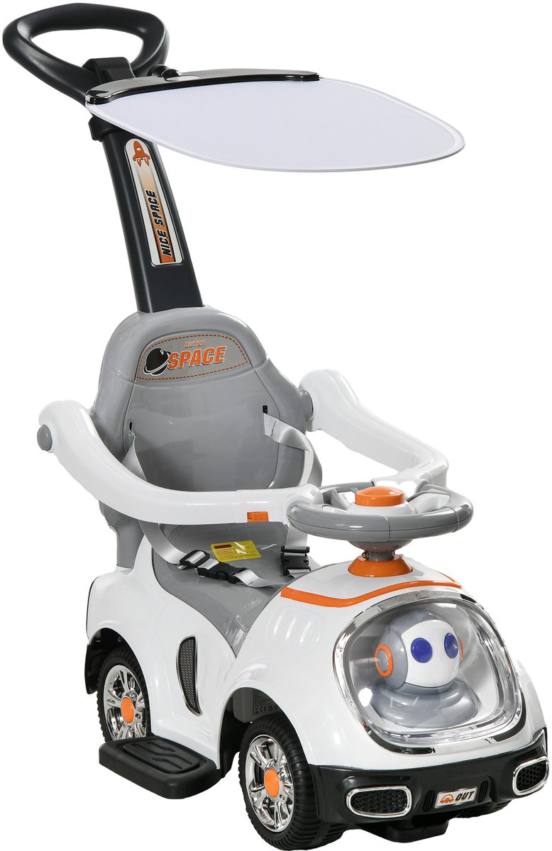 aiyaplay rijauto met glijbaan pp 89 x 44 5 x 84 cm wit