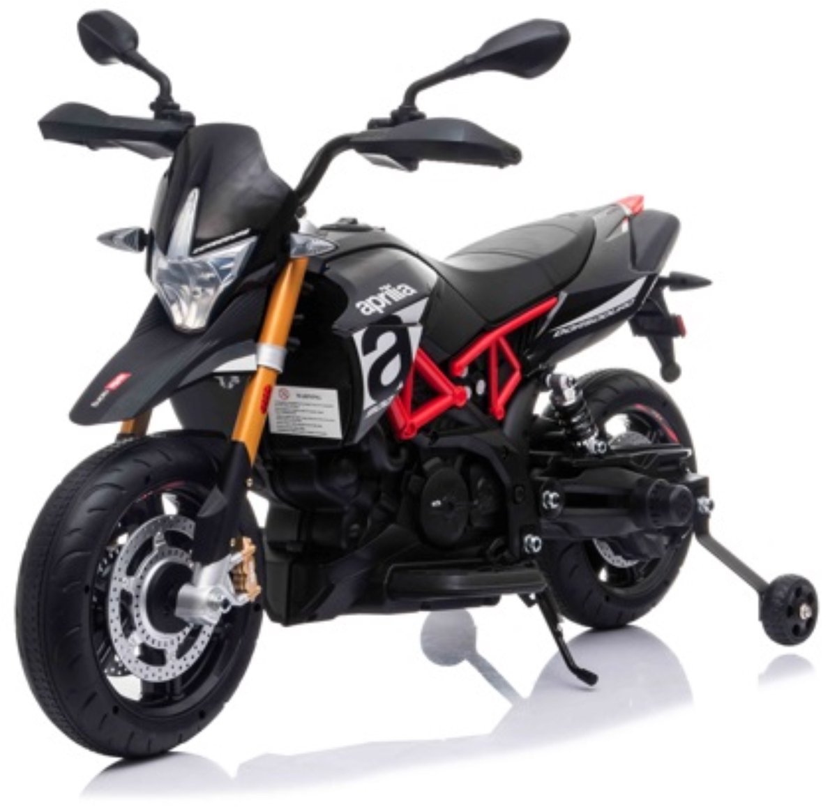 Aprilia Dorsoduro 900 elektrische kindermotor - full options - licentie motor - 12V - met lederlook zadel, parkeerstandaard en zijwieltjes Speelgoedaccuvoertuig kopen online