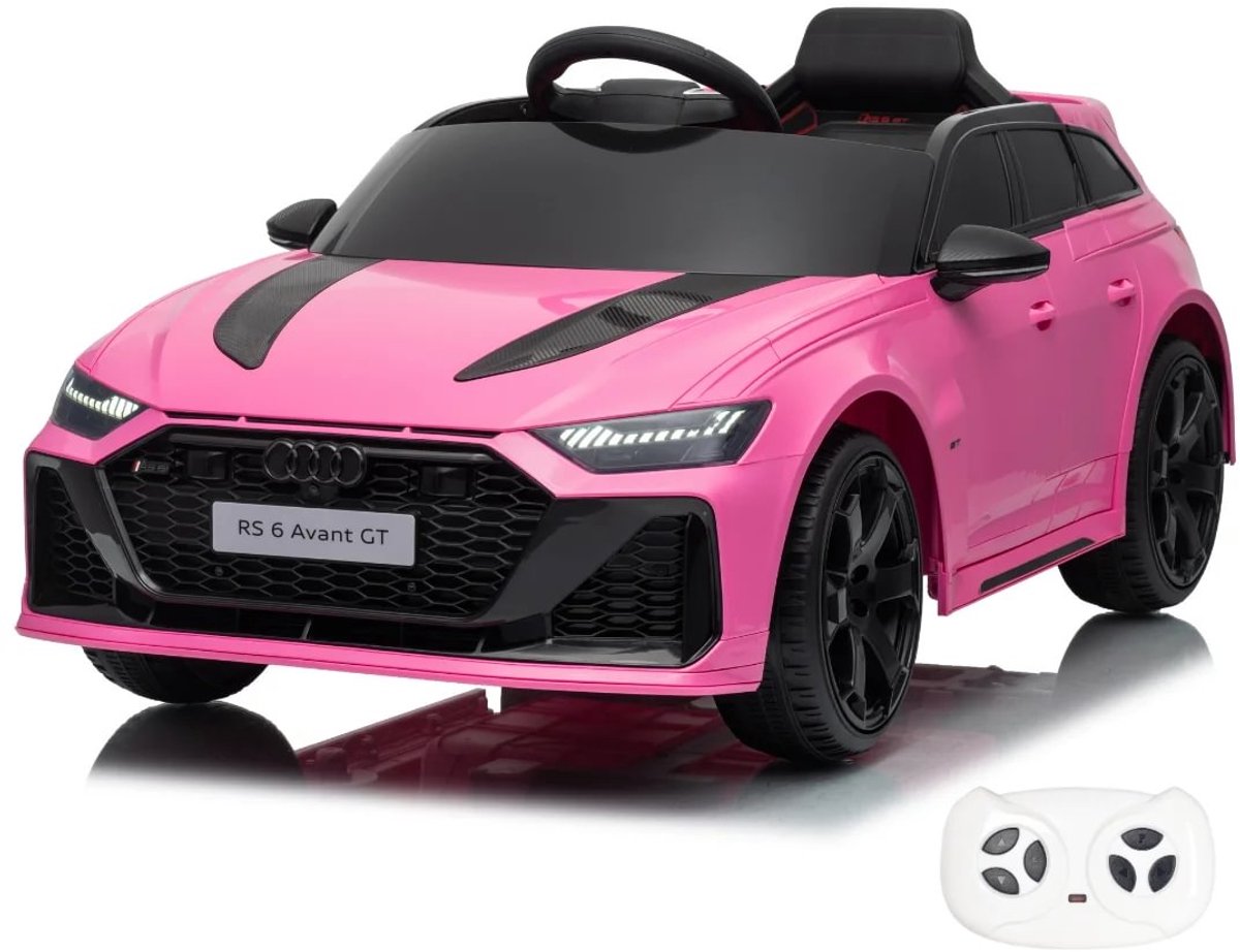 Audi RS6 GT Elektrische Kinderauto 12V 1 tot 6 jaar - Limited Edition Accuvoertuig met Afstandsbediening, EVA wielen & 3-puntsgordel - Kindervoertuig met Werkende Deuren & MP3-speler - Roze Speelgoedaccuvoertuig kopen online
