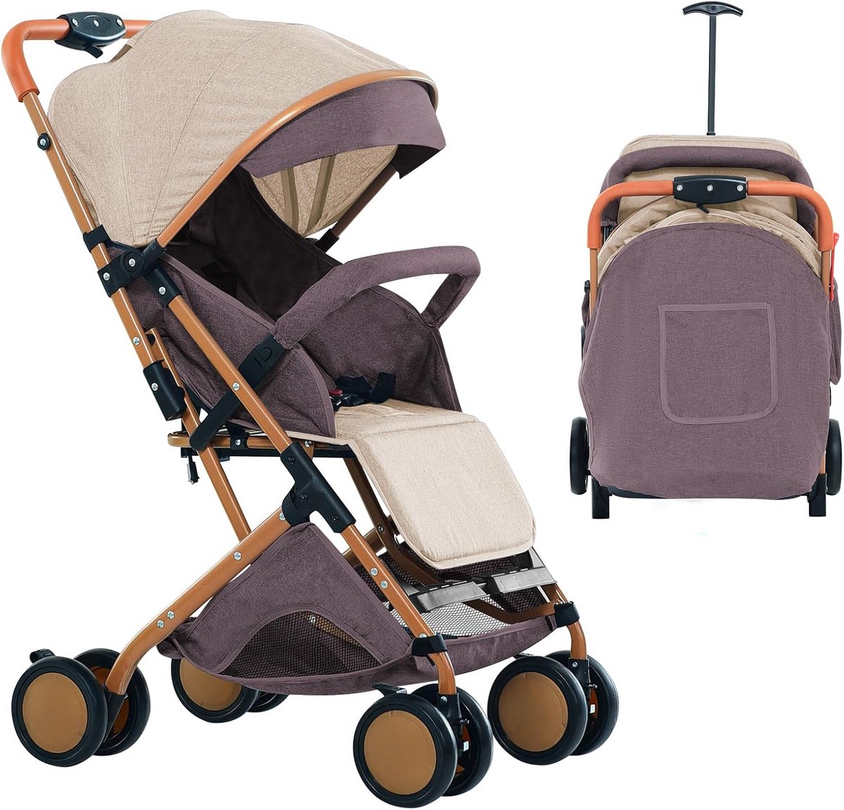baby driewieler loopfiets kind vervoeren omkeerbare zitting tot 25 kg b kaki