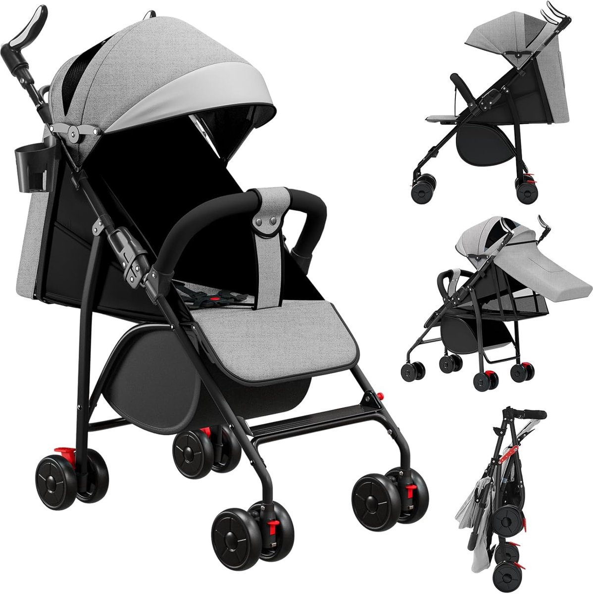 baby driewieler loopfiets kinderen veilig buiten spelen omkeerbare zitting tot 40 kg a grijs