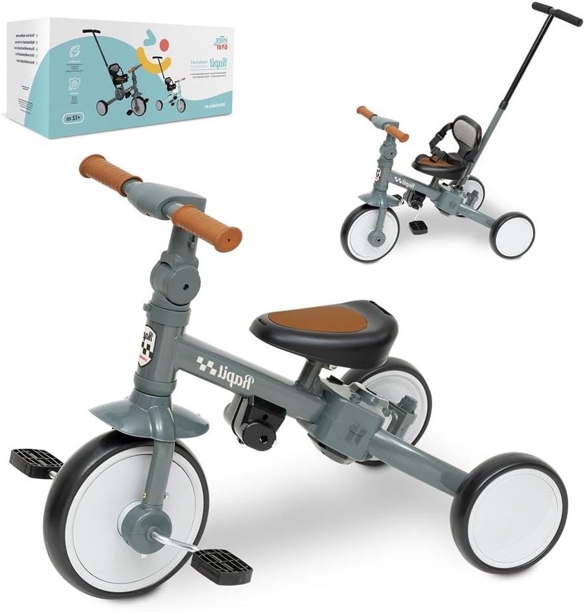 Babydriewieler 5-in-1 - Kinderfiets peuter - Leren fietsen - Groeit mee met kind - 46 x 31 x 67 cm Driewieler kopen online