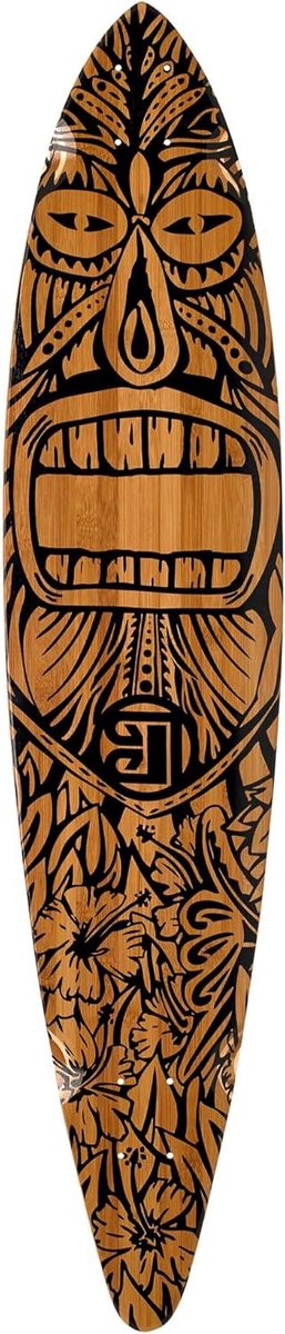 bamboe longboard pintail deck cruisen over straat uniek tiki design 44 x 9 5 inch naturel