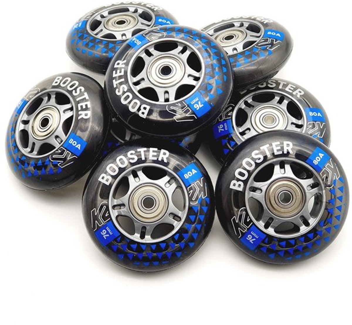booster skate wielen 76 mm 80a set van 8 stuks