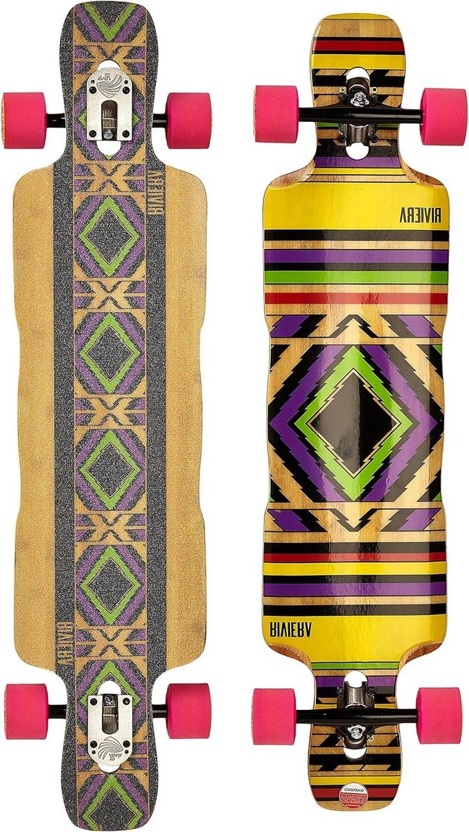 compleet longboard carveboard stad cruisen bamboo glasvezel fusion 103x24 cm natuurlijk