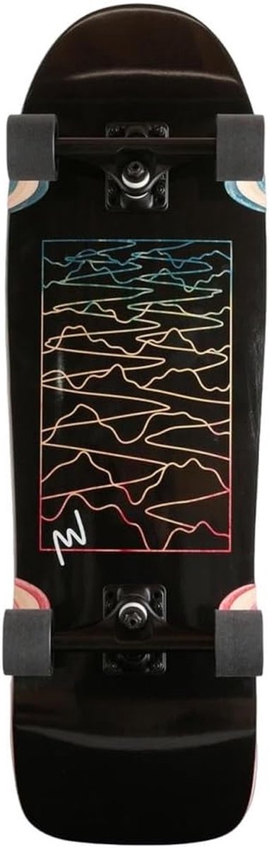 Compleet Longboard - Skateboard - Stad Cruisen - Uniek Sinus Wave Design - 78.7 cm - Zwart Longboard kopen online