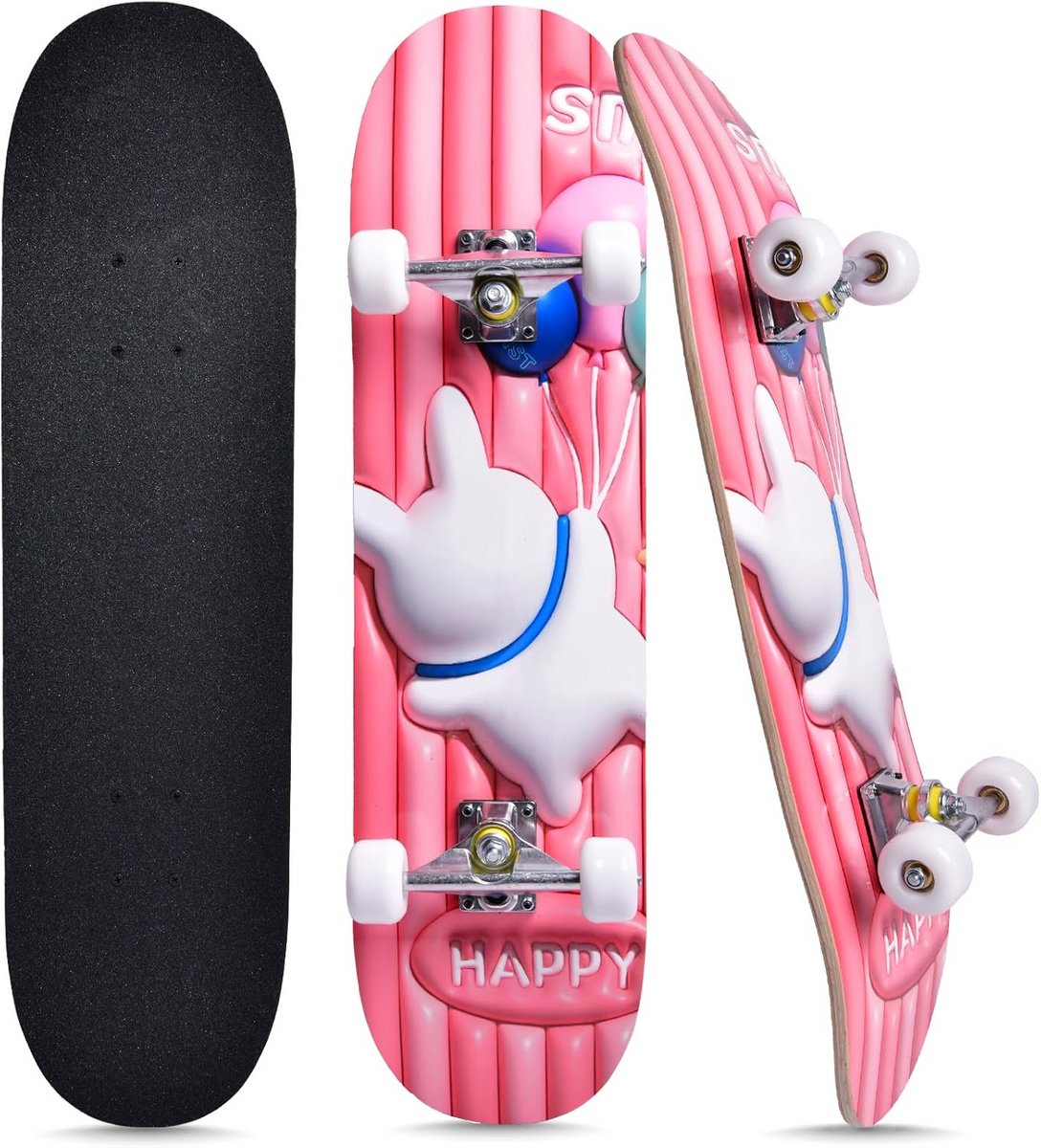 compleet skateboard beginners board stad cruisen 7 laags esdoorn dek 70 cm konijn ontwerp