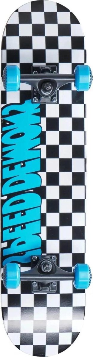 compleet skateboard beginners board street tricks leren dubbele kicktail 8 inch breed zwart blauw
