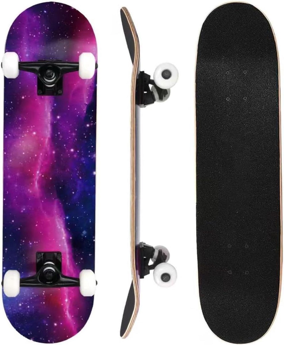 Compleet Skateboard - Beginners Skateboard - Street Cruisen - 7-laags Esdoorn Deck - 80 x 20 cm - Meerkleurig Skateonderdeel kopen online