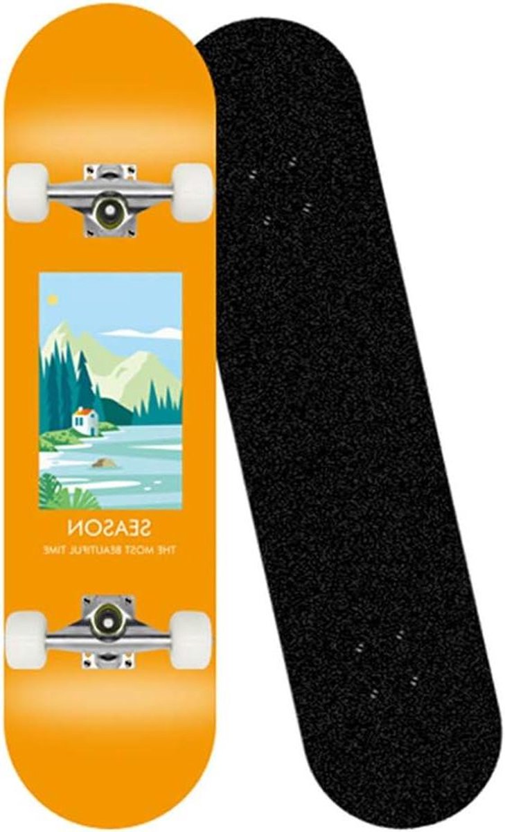 Compleet Skateboard - Cruiser Trick Board - Stunts en Tricks - Dubbel Kick Concave - 31 x 8 inch - Zwart Skateonderdeel kopen online