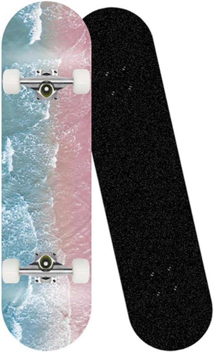Compleet Skateboard - Cruiser Trick Board - Stunts en Tricks - Dubbele Kick Concave - 31 x 8 inch - Naturel Skateonderdeel kopen online
