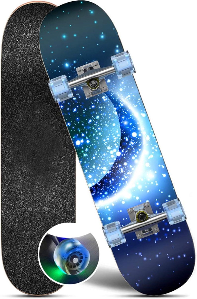 compleet skateboard esdoorn hout buiten rijden dubbele trap concaaf 31 inch sterrenhemel