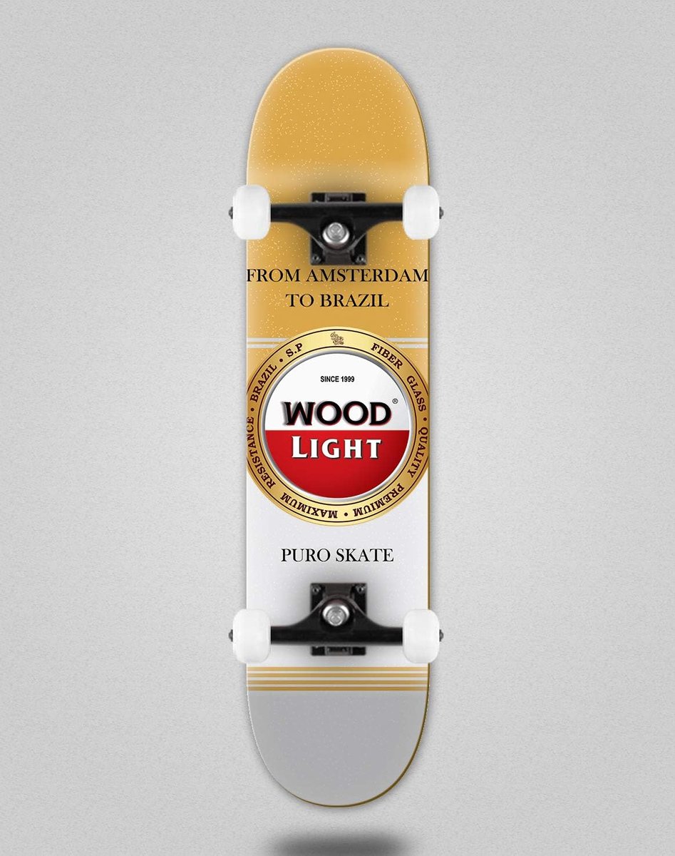 Compleet skateboard - Hout board - Buiten rijden - Houten constructie - 8.0 inch - Goud Skateonderdeel kopen online