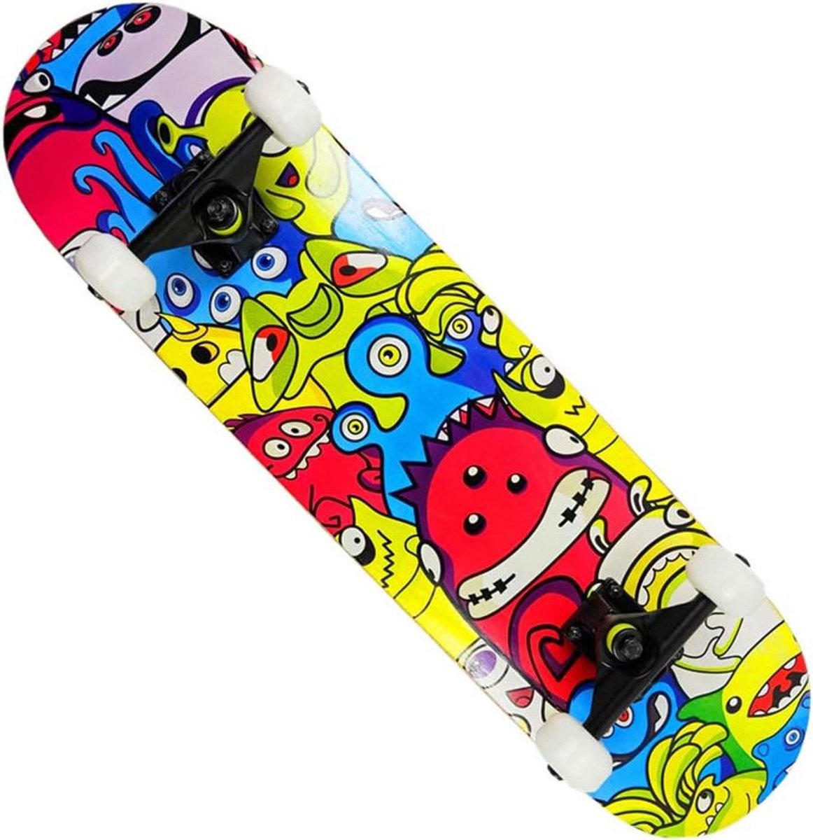 compleet skateboard outdoor board stunts en tricks dubbel kick deck 31 x 8 inch zwart