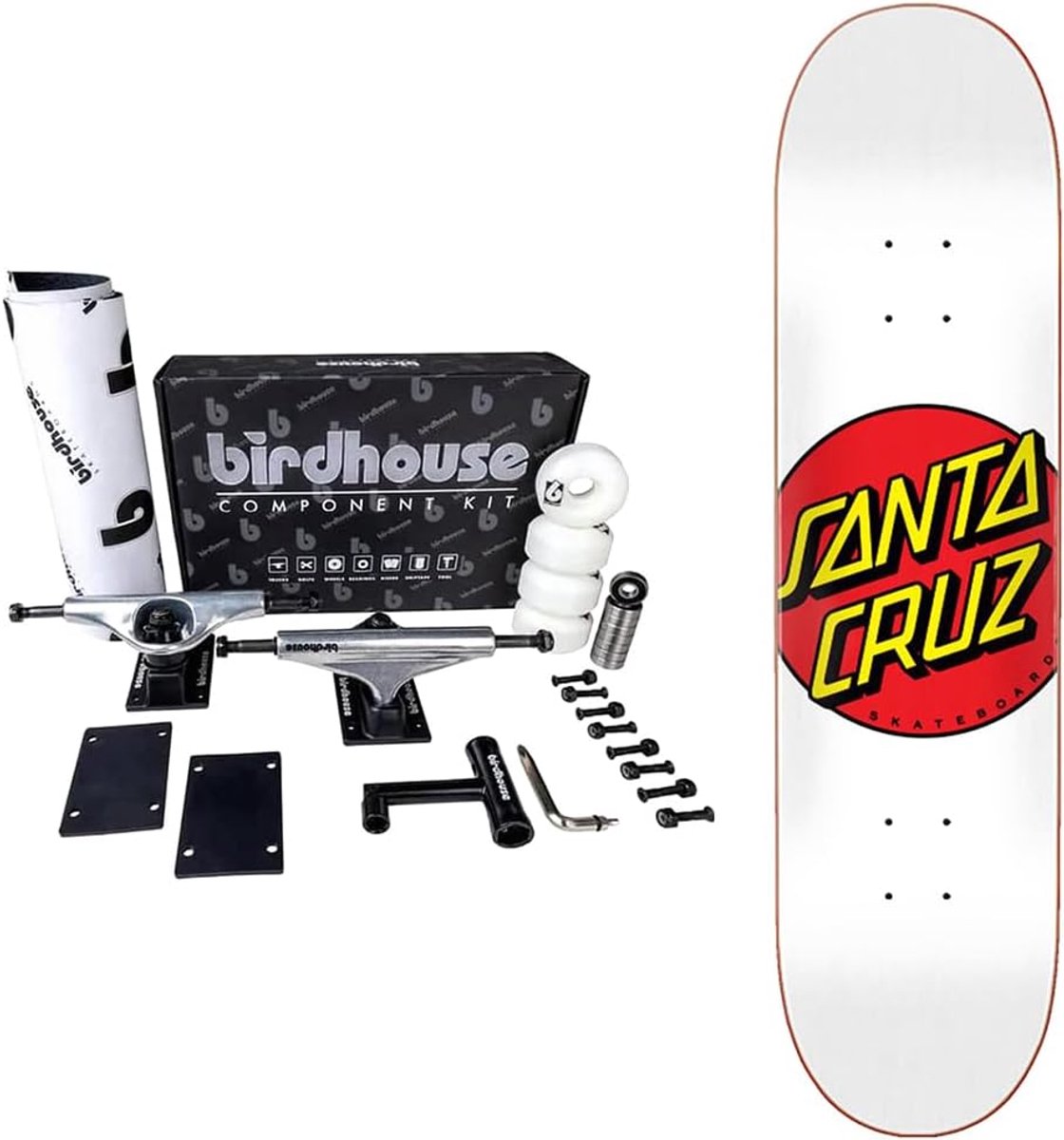 Compleet Skateboard - Skate Set - Zelf Monteren - Hoge Kwaliteit Onderdelen - 8.0 Inch Deck - White Dot Skateonderdeel kopen online