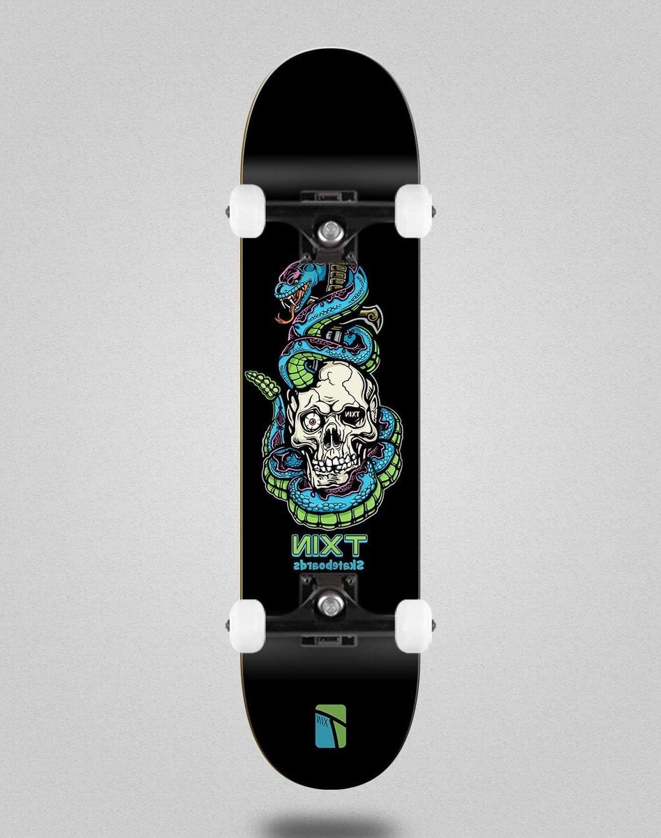 compleet skateboard skateboard set straat skaten griptape met slangprint 7 875 inch blauw