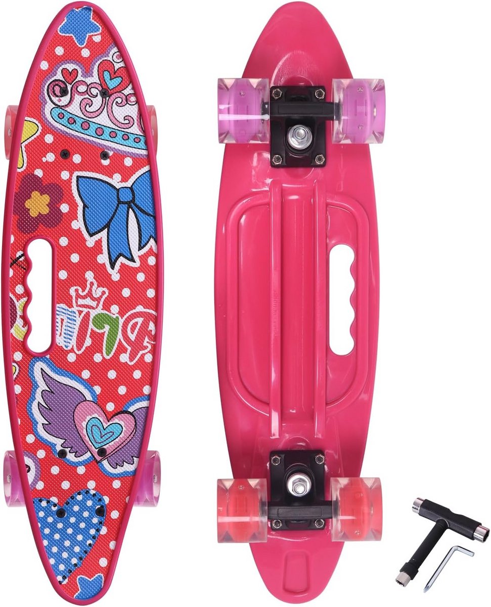 compleet skateboard trickboard beginners leren 9 laags esdoorn dek 59 44 x 17 27 cm rose prinses
