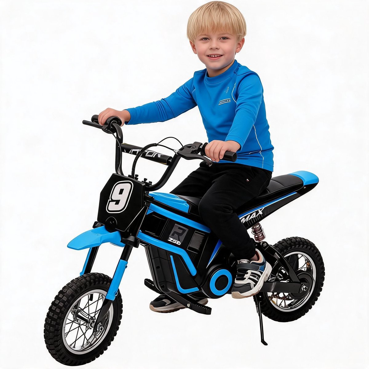 complete elektrische kindermotor blauw 9 250w 2 12v7ah accu s metaal plastic constructie 25 9kg stabiel veilige ce motorfiets voor kinderen sx2328 beste prijs kwaliteit