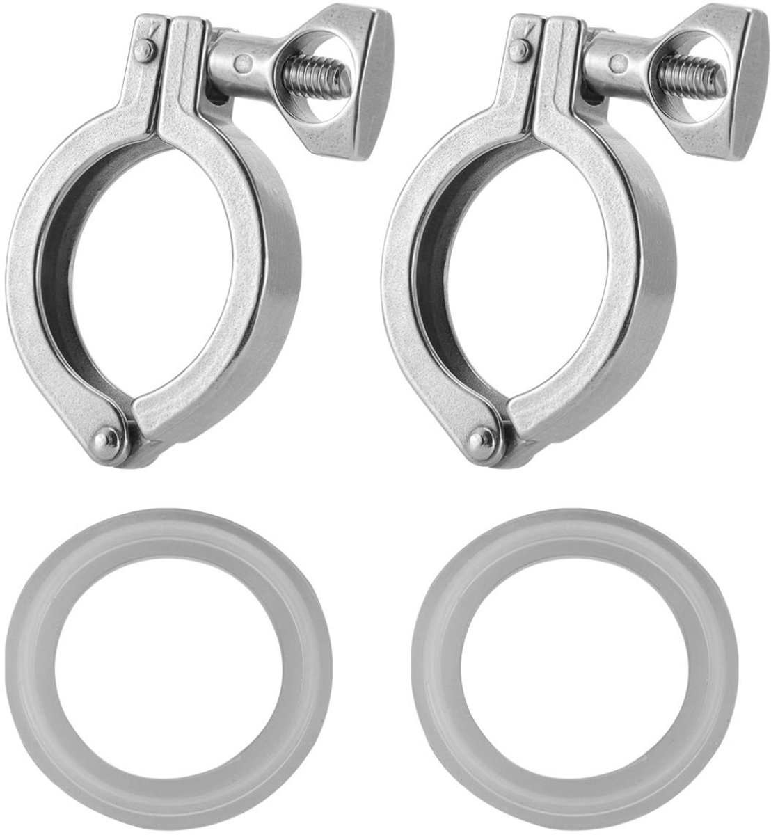 Cosensi- Tri-Clamp Hoogwaardige 304 Roestvrij Staal - 1.5 Inch Beugel - Siliconen Seal - Dubbele Pin - Hygiënische Verbinding - Compact 8 x 6.5 x 1.2 cm - Klem Skateonderdeel kopen online