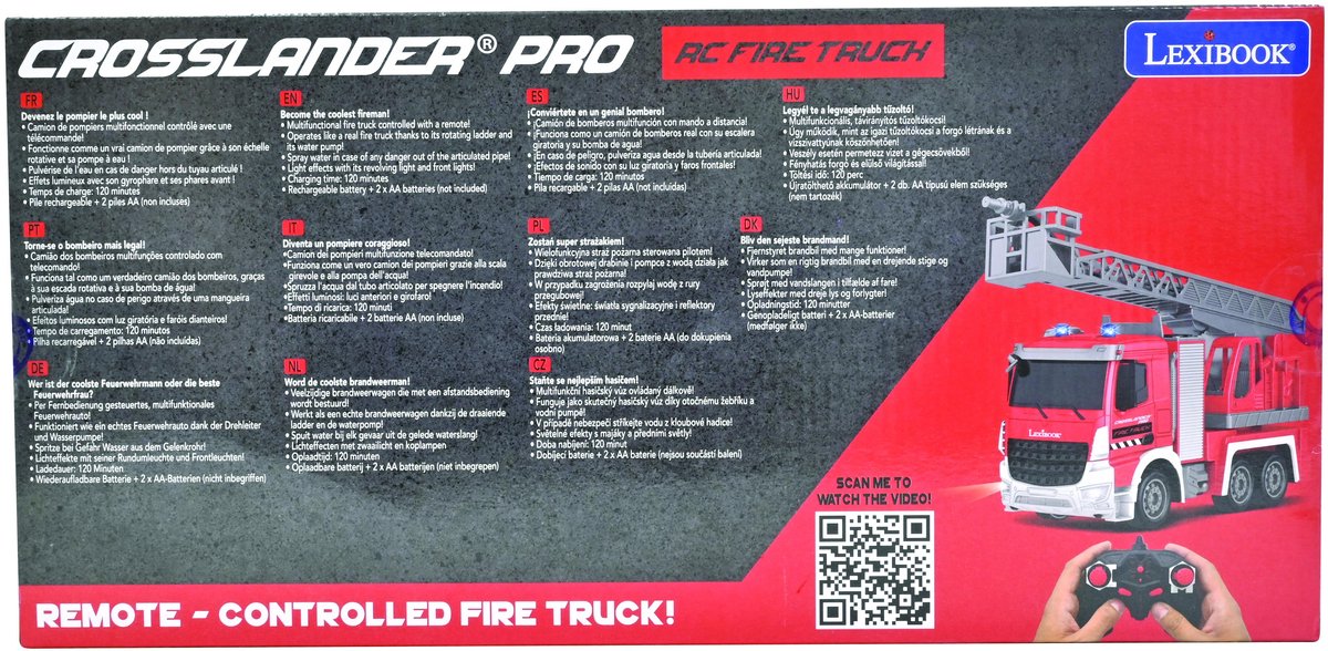 Crosslander PRO ® Radiogestuurde Brandweerwagen met licht en sounds effecten. Speelgoedaccuvoertuig kopen online
