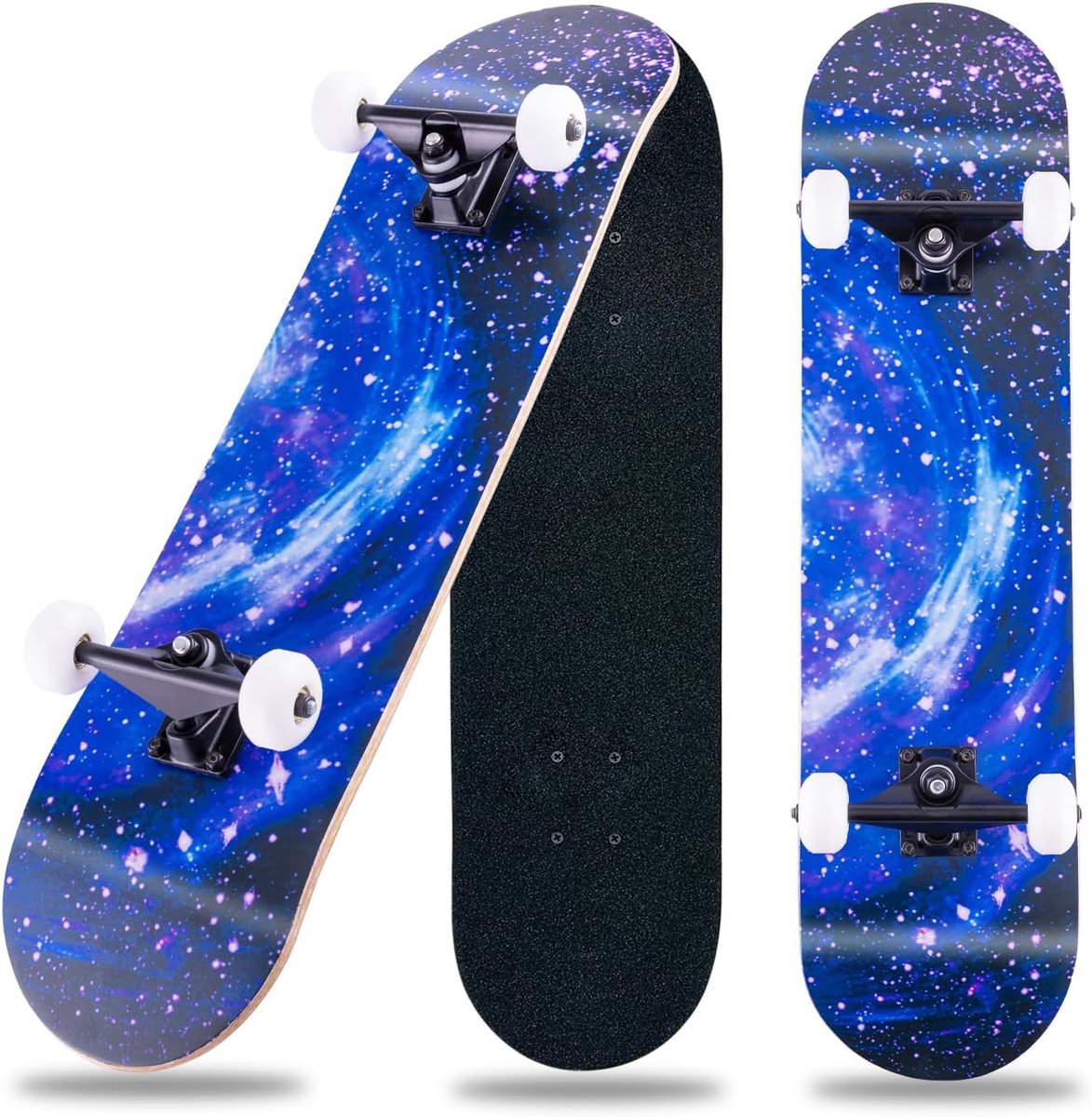Cruiser Skateboard - Compleet Skateboard - Straatrijden - Dubbele Kick Deck - 70 x 20 cm - Blauw Skateonderdeel kopen online