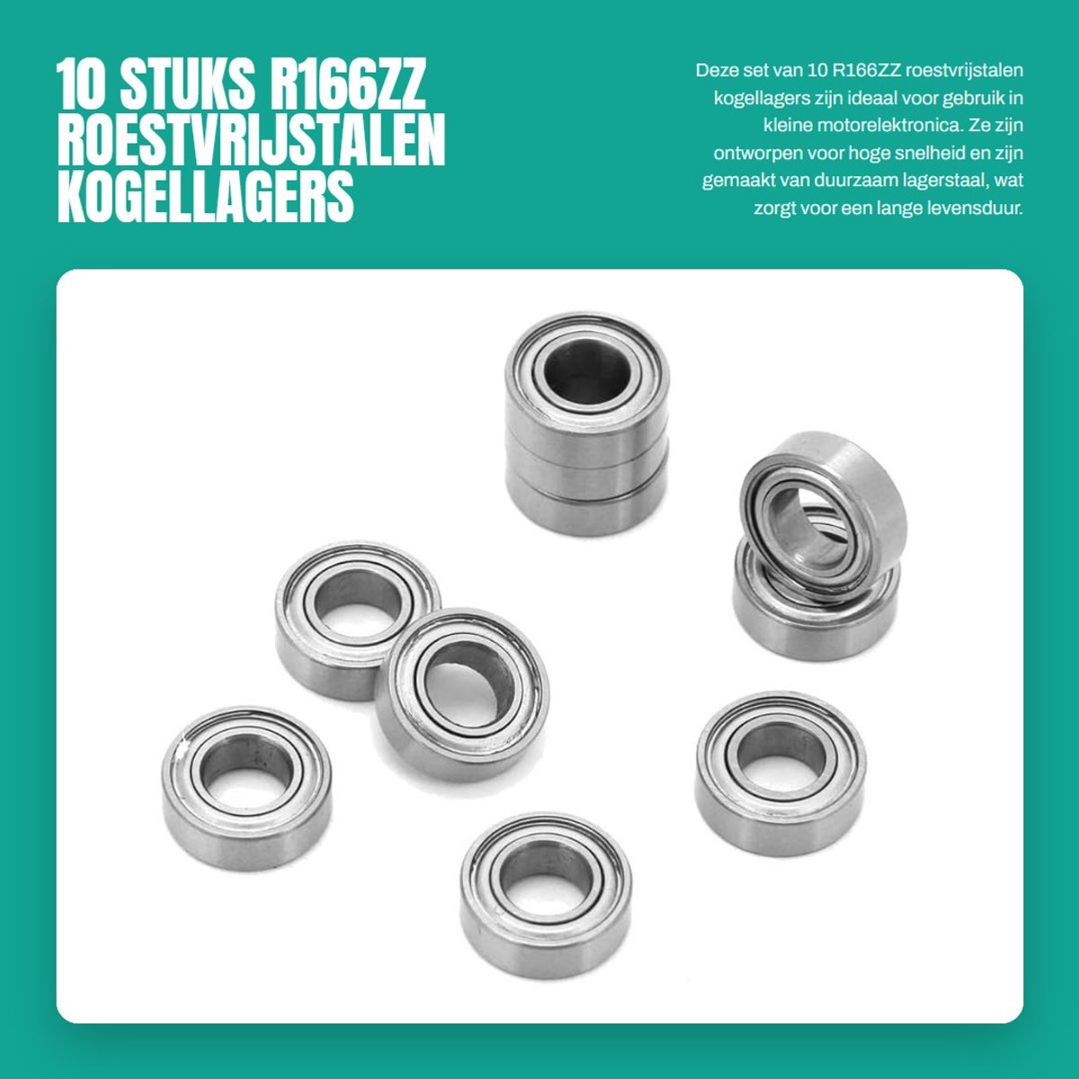 dailygoods 10 stuks r166zz roestvrijstalen kogellagers