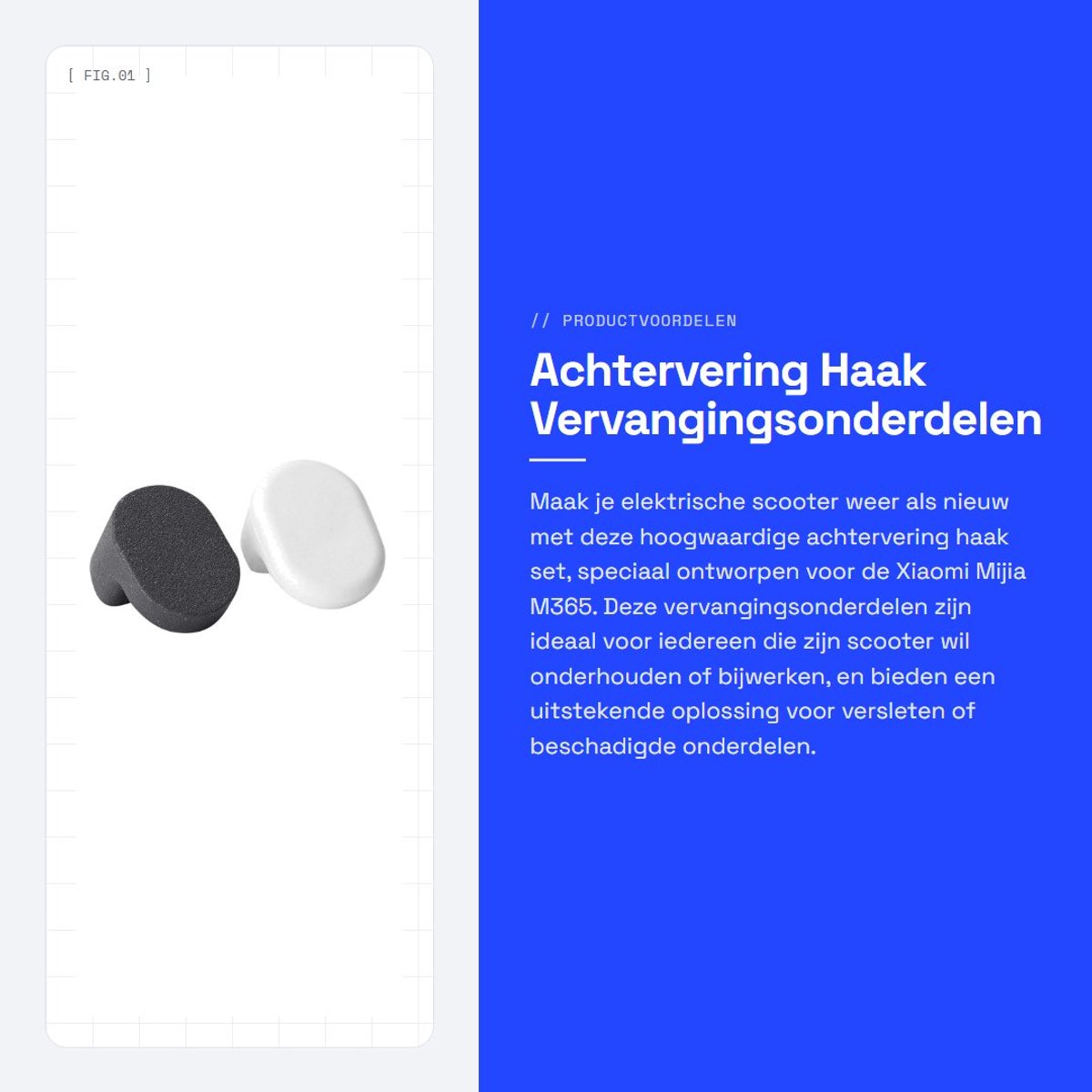 dailygoods achtervering haak vervangingsonderdelen wit zwart accessoires voor elektrische scooter geschikt voor xiaomi mijia m365