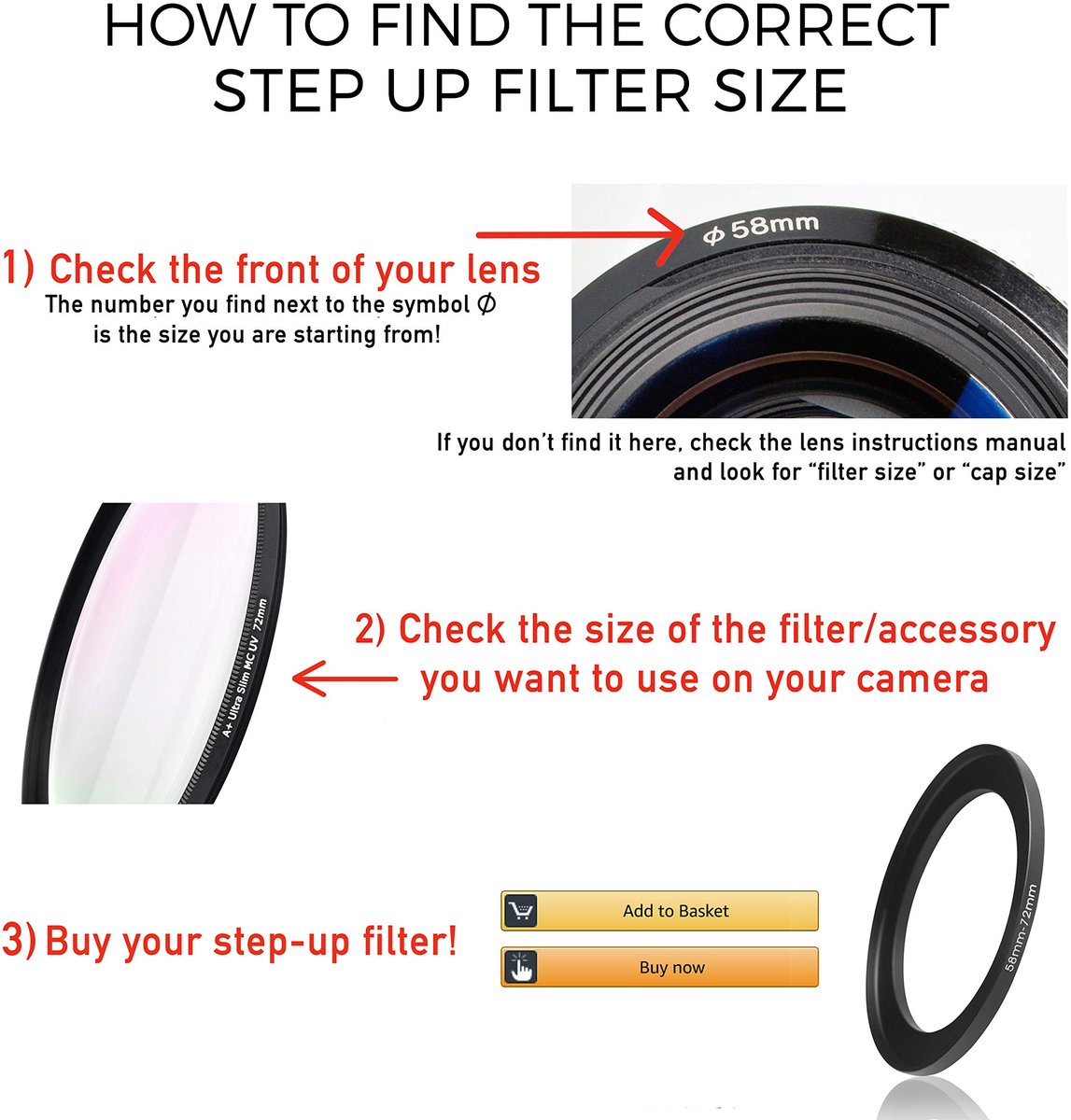 Dailygoods- Filteradapter CNC gefreesd - Aluminium Ring 52 mm/72 mm - Fotografie Accessoire - Geanodiseerd - Dun en Stabiel - Hoogwaardige Kwaliteit - Filterring Step kopen online
