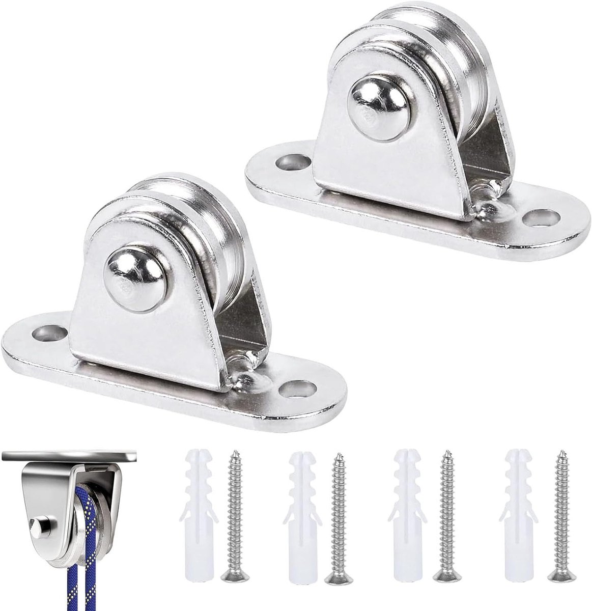 dailygoods metal pulleys set met duplex lagers 2 stuks