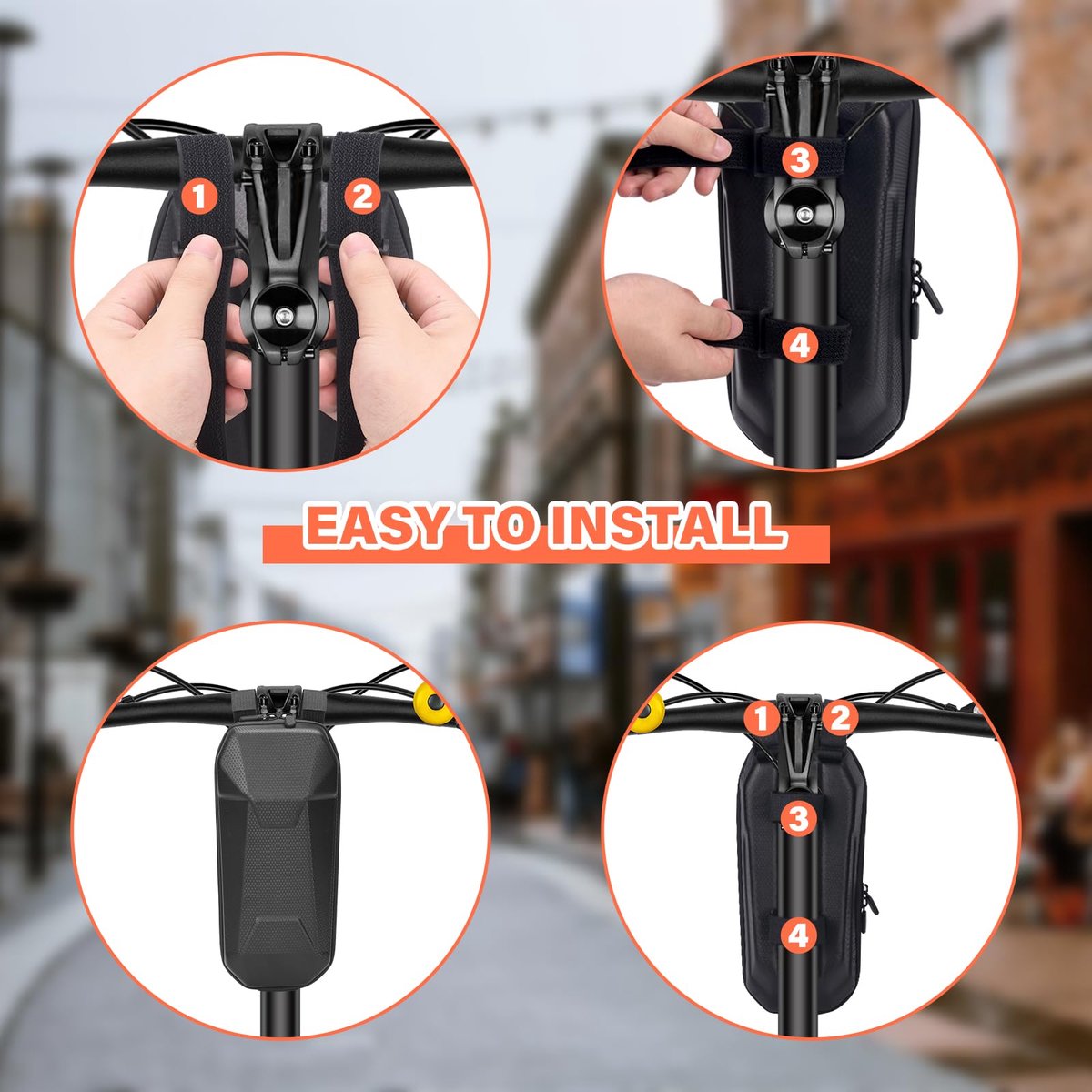 Dailygoods- Opbergtas Grote Capaciteit - Waterdichte Scootertas - Geschikt voor Elektrische Step - Aanpasbare Veters - Sleutelhaak - Materiaal: CPU + EVA Step kopen online