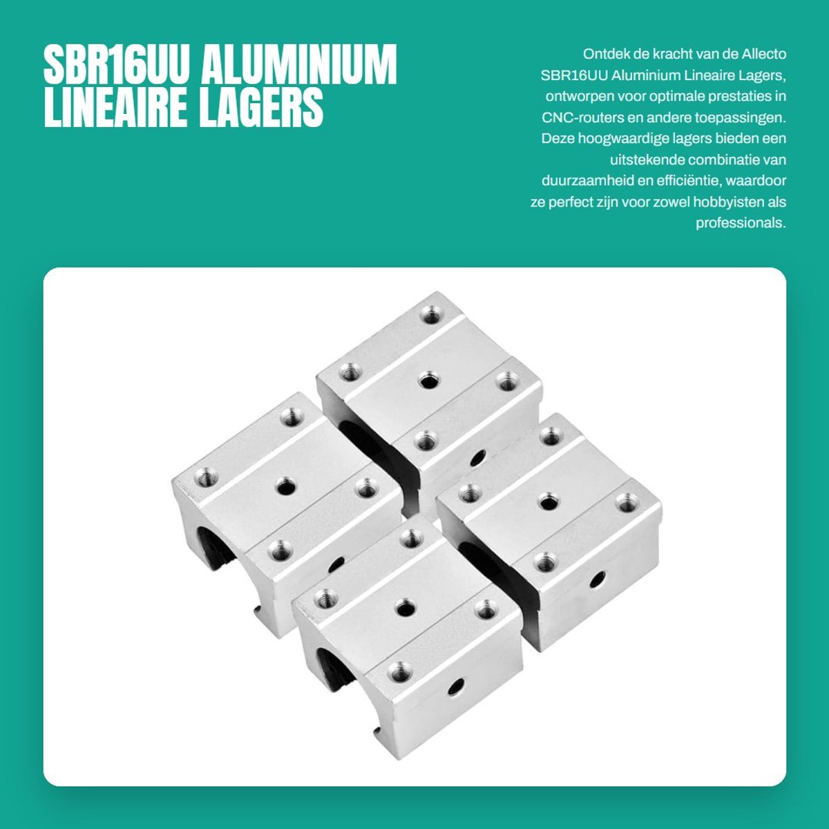 dailygoods sbr16uu aluminium lineaire lagers corrosiebestendig 16mm precisie roller geschikt voor router 4 stuks