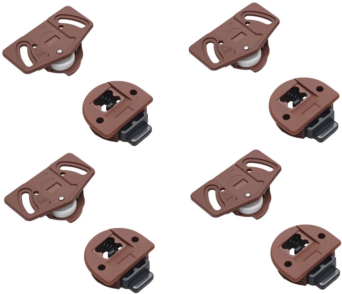 Dailygoods- Schuifdeuren 4 Paar - Kastwielen - Vervanging voor Roldeur - Geleiding voor Inbouwkasten - Roestvrij en Corrosiebestendig - Eenvoudig te Bevestigen - Kastdeuren Skateonderdeel kopen online