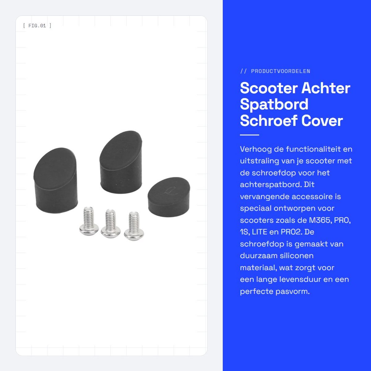 dailygoods spatbord achter schroefdop vervangend accessoire voor m365 pro 1s lite pro2 siliconen lichtgewicht 6 g scooteronderdeel