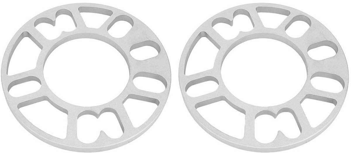 dailygoody hub wiel spacers universele 10mm aluminium wiel spacers 2 stuks geschikt voor 4 5 stud wielen zilver