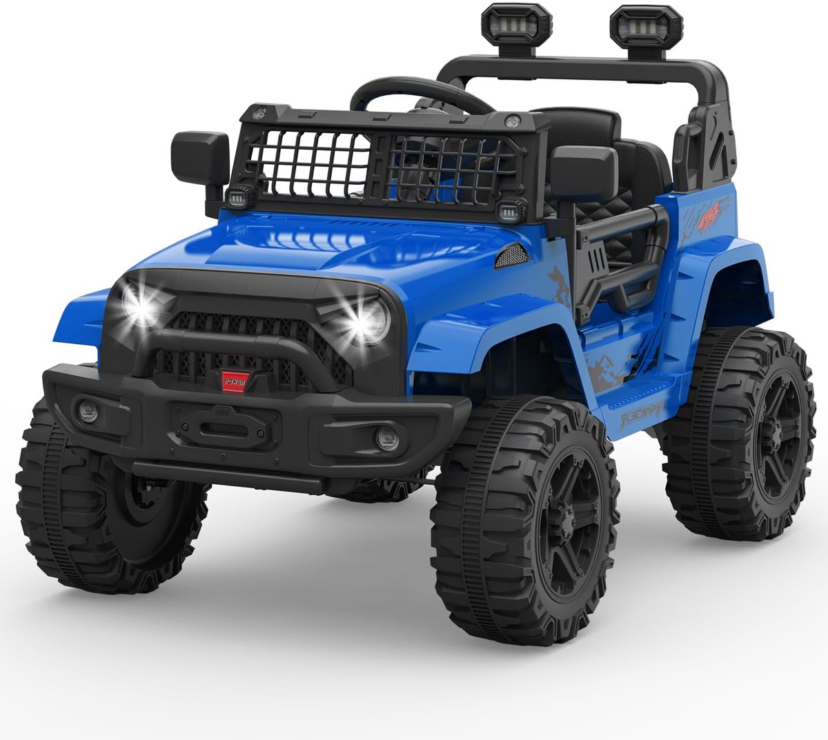 Danky Auto - Elektrische Kinderauto 12V - Blauw - Vering & LED - Bluetooth - 2 Snelheden - 3-8j Speelgoedaccuvoertuig kopen online
