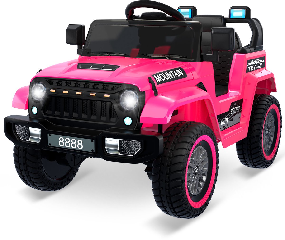 Danky Auto - Elektrische Kinderauto 12V - Magenta - 2.4G Afstandsbediening - Bluetooth & Muziek - LED Koplampen - 3-6j Speelgoedaccuvoertuig kopen online