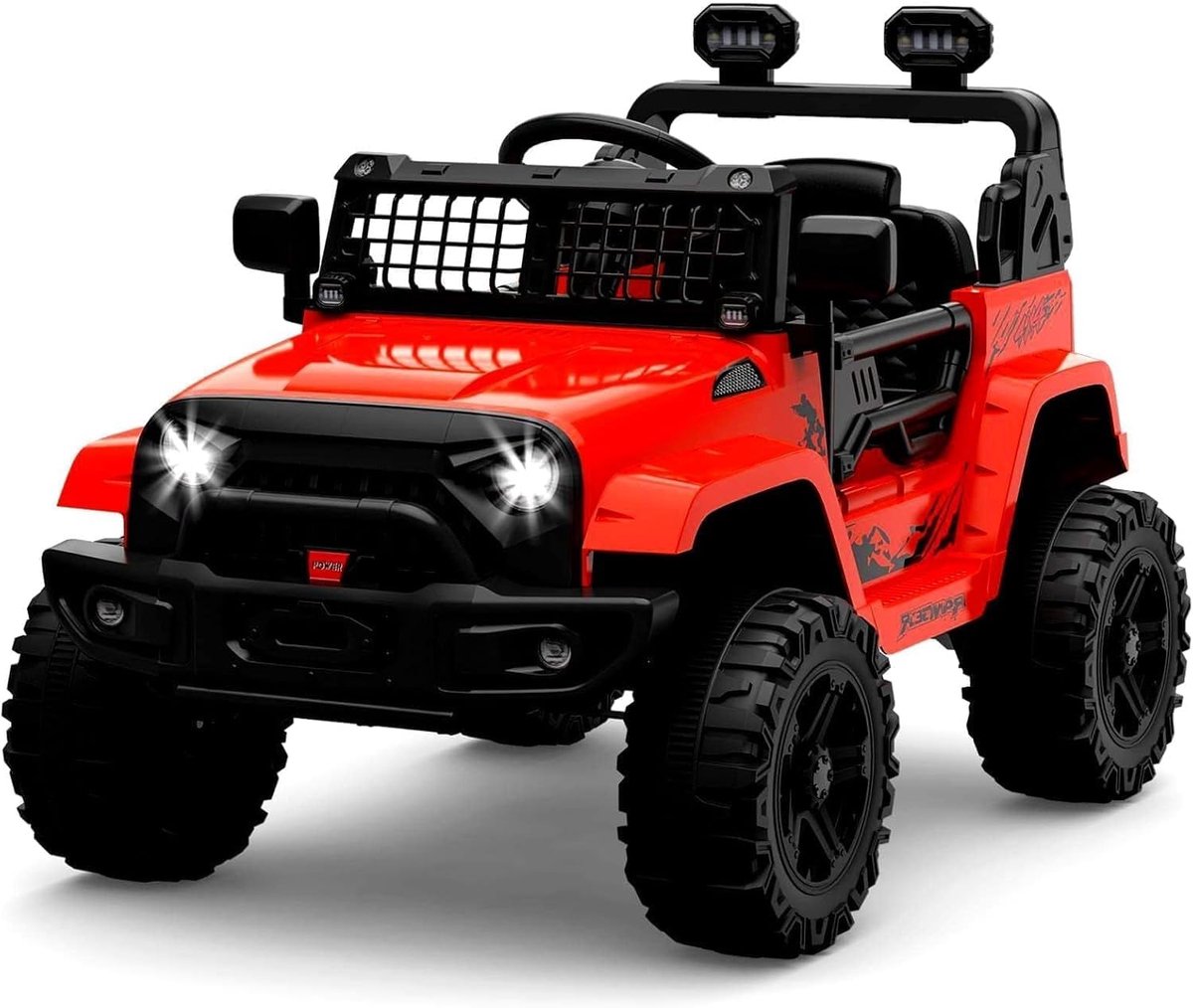 danky auto elektrische kinderauto 12v rood vering led bluetooth 2 snelheden 3 8j